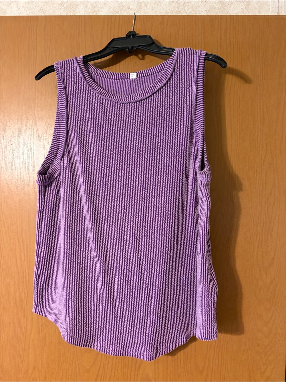 SHEIN Lavender Ribbed Knit Tank Top